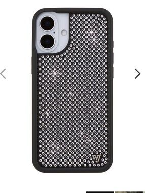 Wildflowers Black Rhinestone Phone 16 plus Case